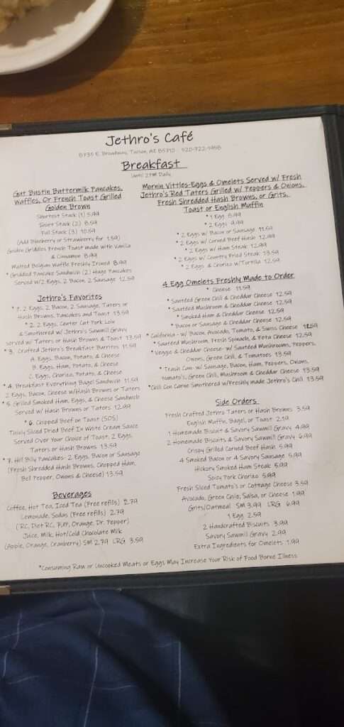 Jethro’s Cafe and Tavern menu 5